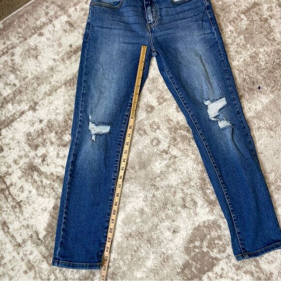 KanCan High Rise Straight leg Jeans - Medium Wash factory distressed SZ 3/25" - Picture 7 of 7
